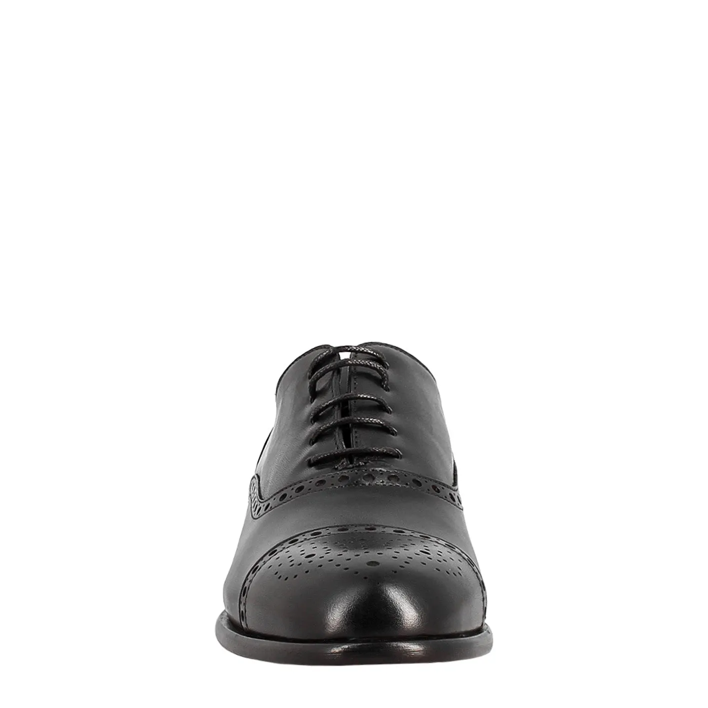 Oxford semi brogue nero elegante da uomo in pelle