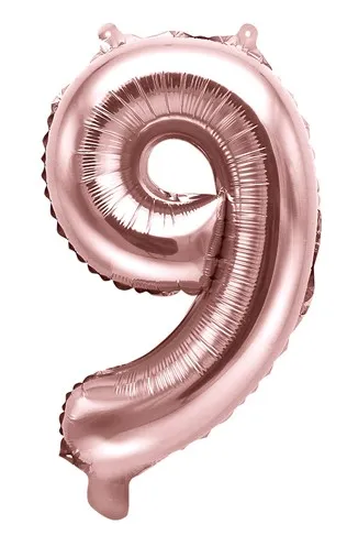 Palloncino numero 8 rosa oro 35 cm