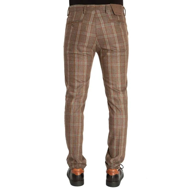 Pantalone a quadri in lana e viscosa 