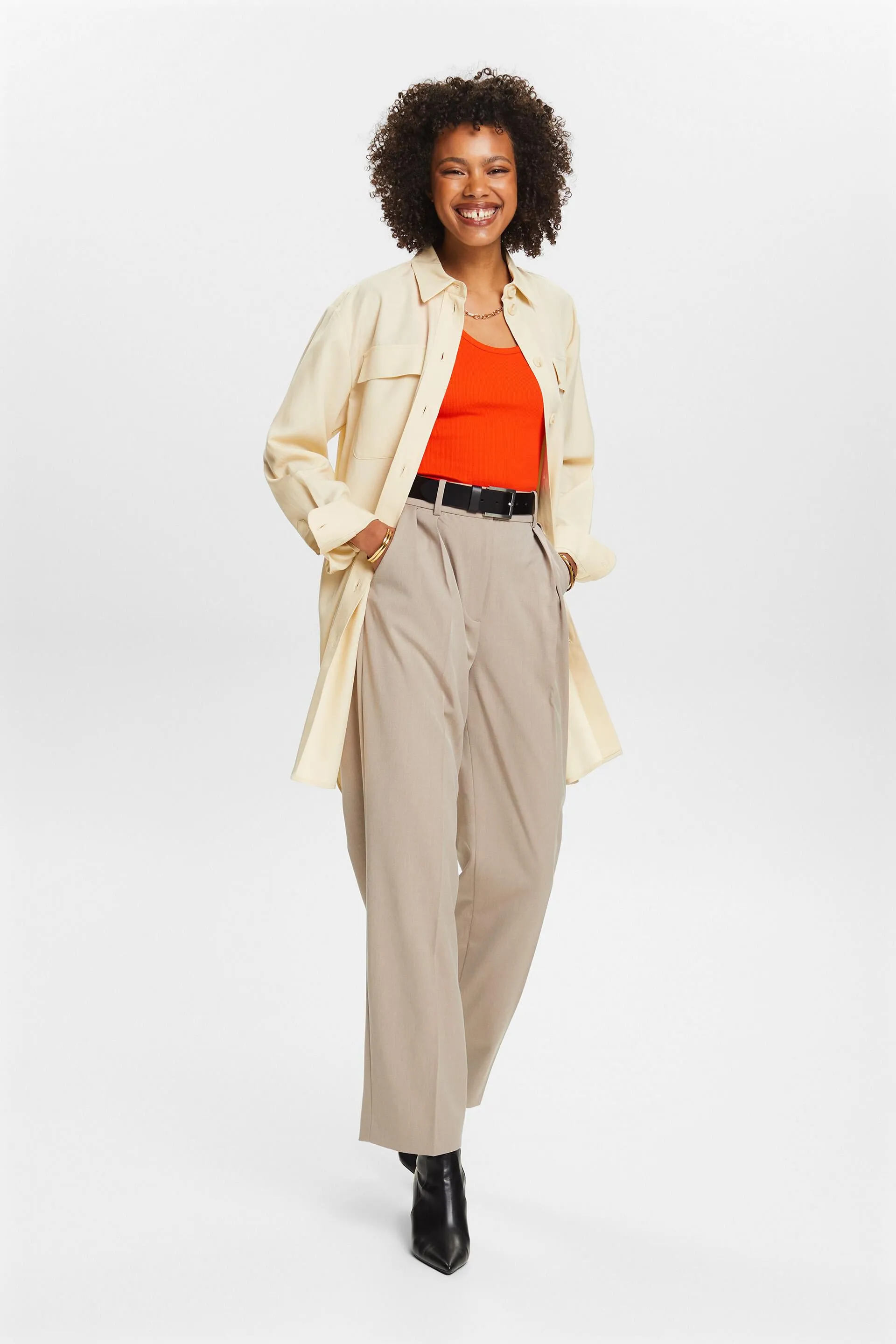 Pantaloni affusolati in twill