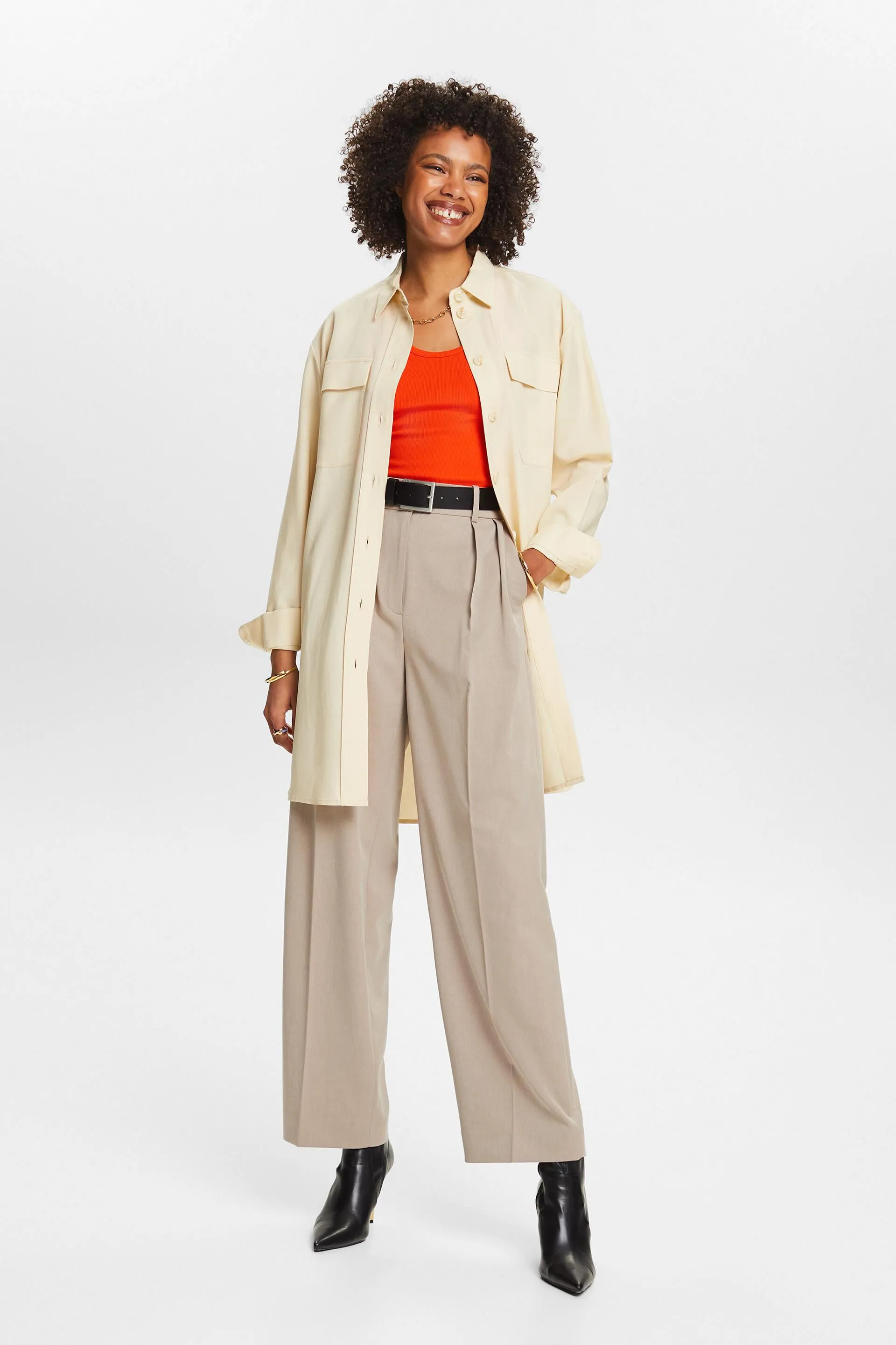 Pantaloni affusolati in twill