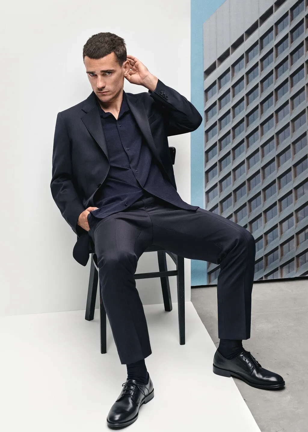 Pantaloni completo slim fit lana vergine