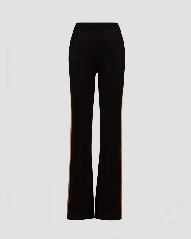 Pantaloni neri in lana da donna We Norwegians Geilo
