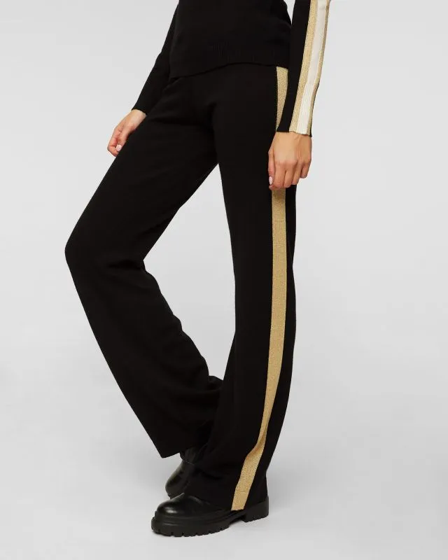 Pantaloni neri in lana da donna We Norwegians Geilo