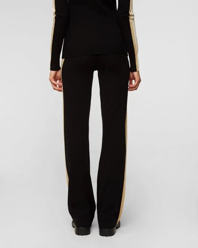 Pantaloni neri in lana da donna We Norwegians Geilo