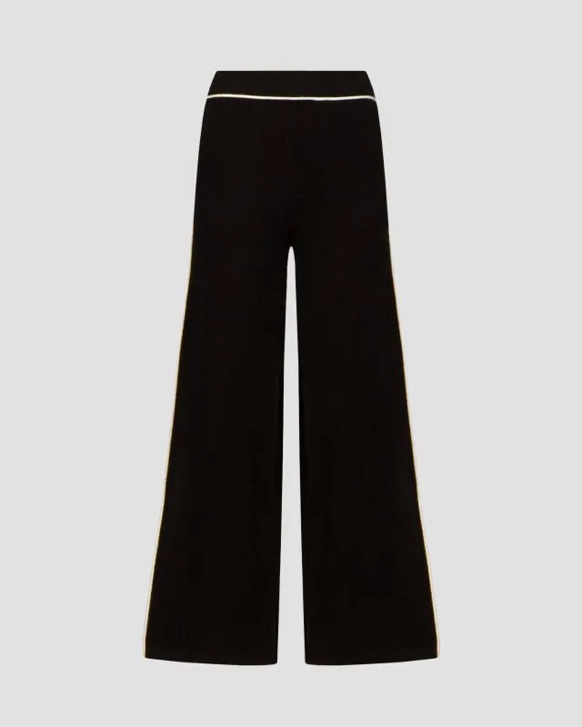 Pantaloni neri in maglia con lana da donna Deha