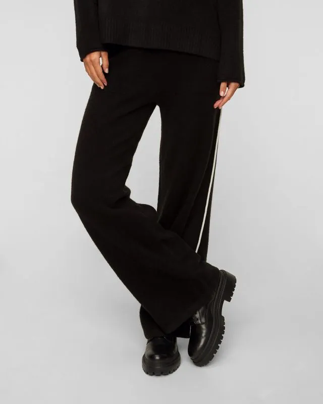 Pantaloni neri in maglia con lana da donna Deha