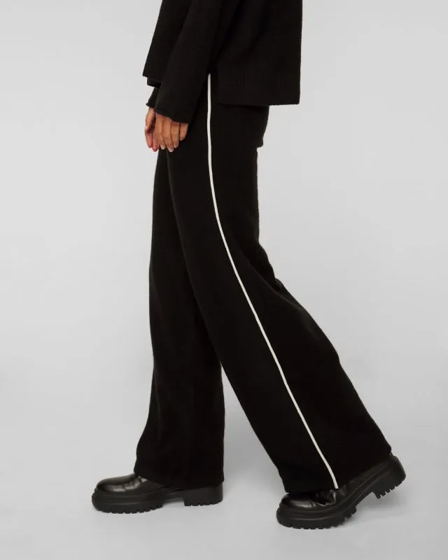 Pantaloni neri in maglia con lana da donna Deha
