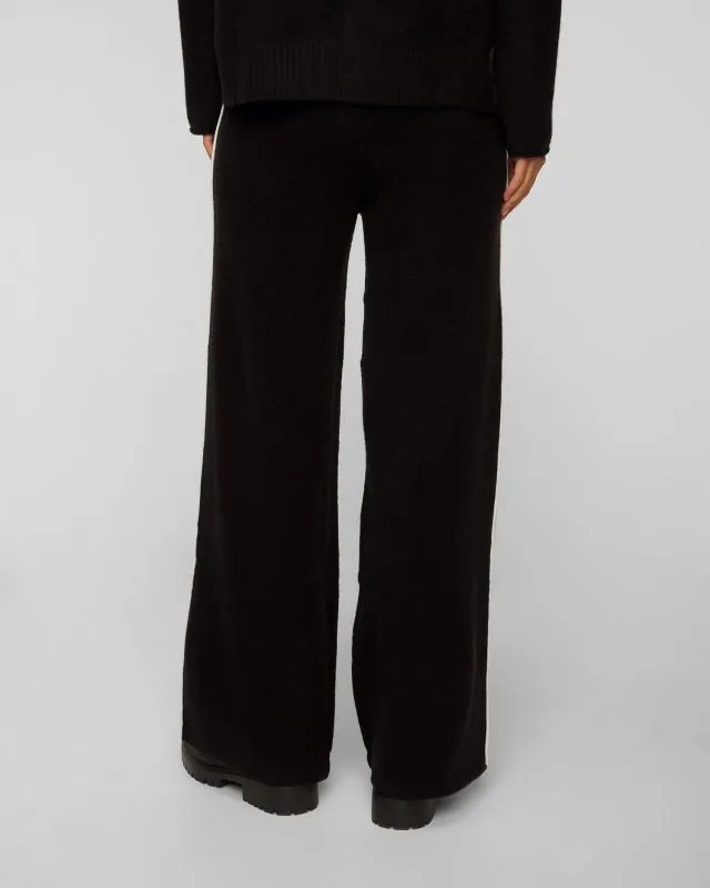 Pantaloni neri in maglia con lana da donna Deha