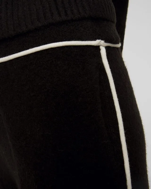 Pantaloni neri in maglia con lana da donna Deha
