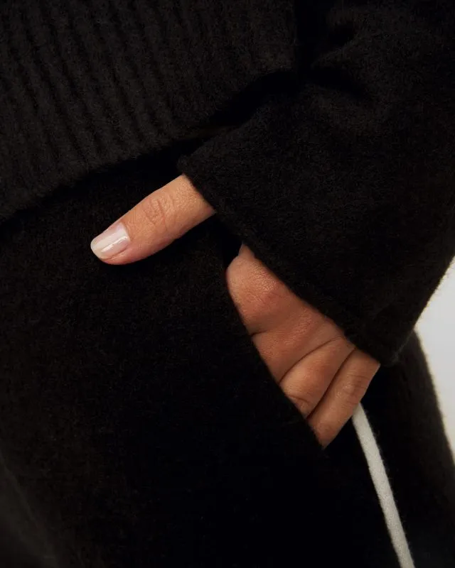 Pantaloni neri in maglia con lana da donna Deha