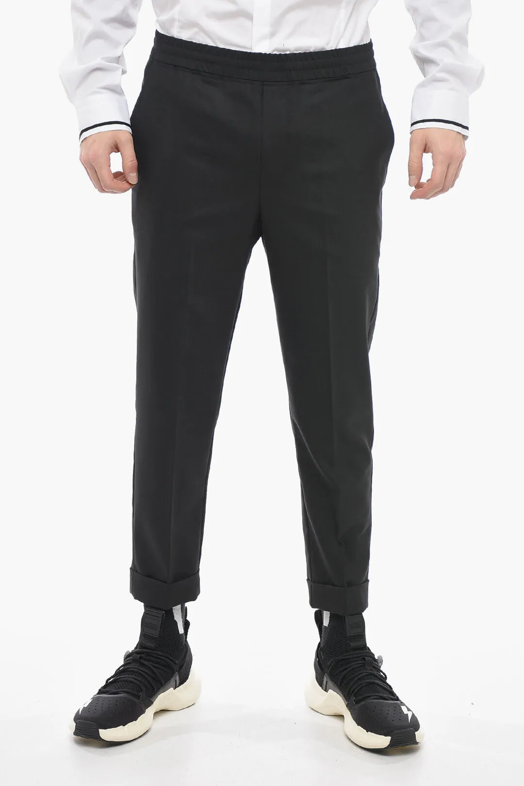Pantaloni REM Slim Fit con Elastico in Vita