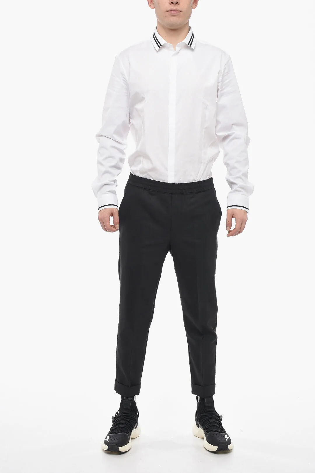 Pantaloni REM Slim Fit con Elastico in Vita
