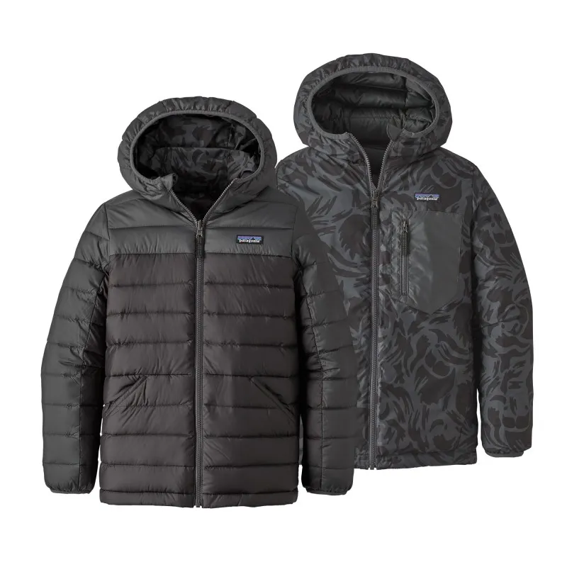 Patagonia Boys' Reversible Down Sweater Hoody FORGE GREY