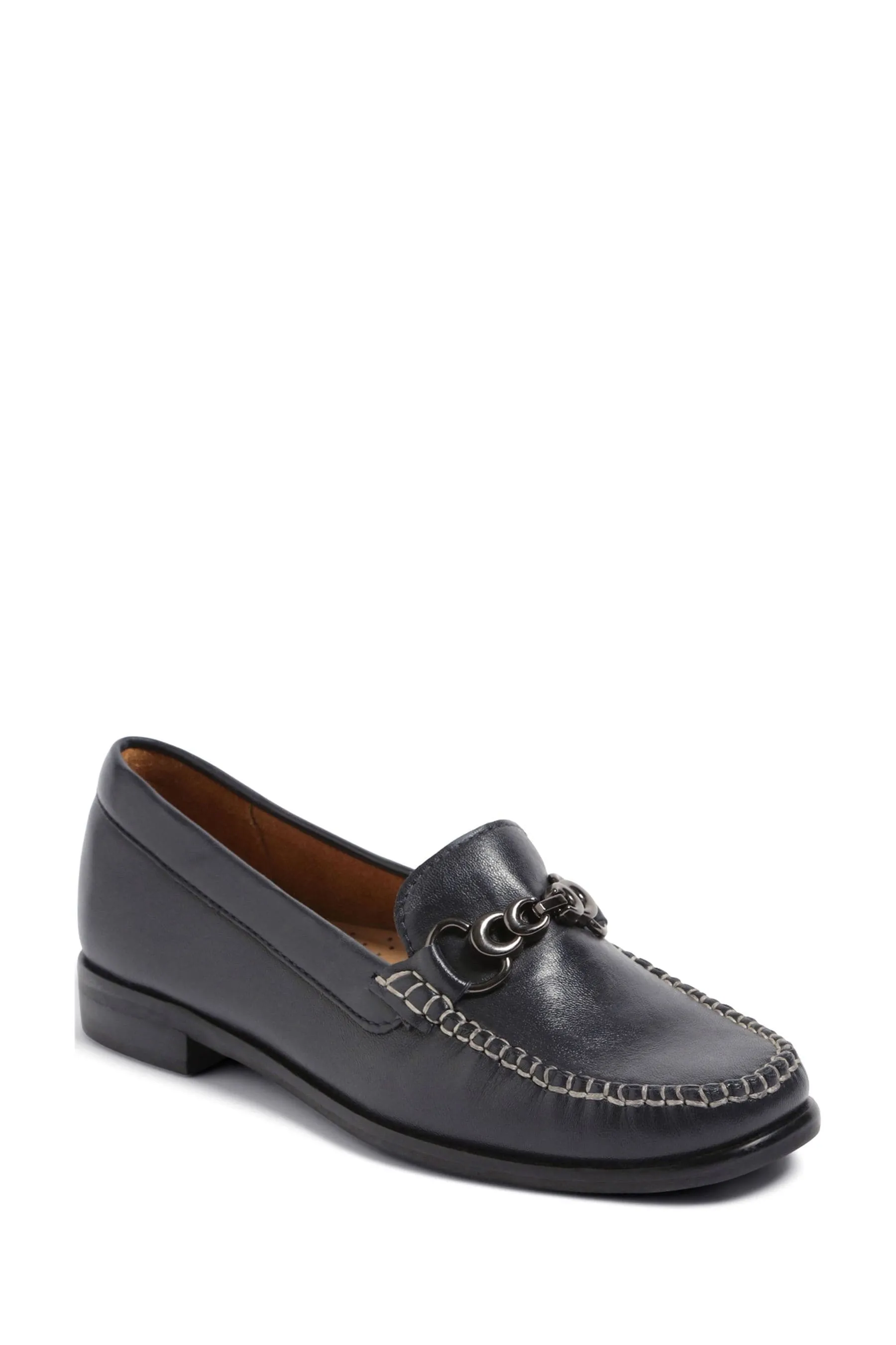 Pavers Blu - Mocassini in pelle con morsetto