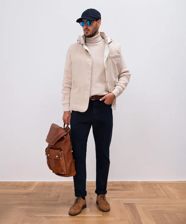 Peserico Maglione beige con lana R59382F07D9470