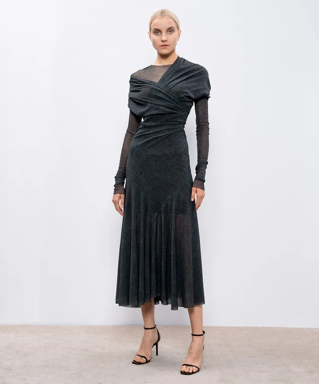 Philosophy di Lorenzo Serafini Abito verde con drappeggio A04157138