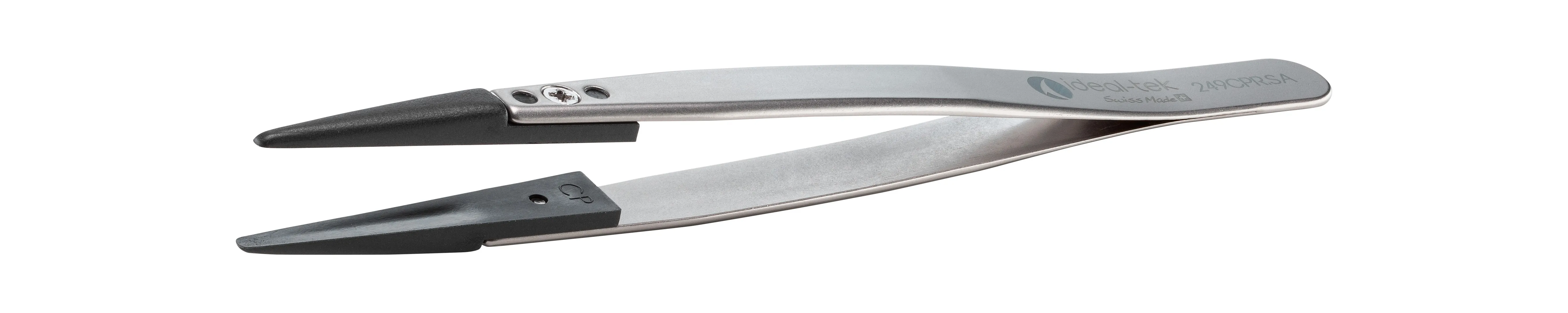 Pinzette ideal-tek 249CPR.SA in PEEK (punta), Acciaio INOX (corpo), 130 mm mm, anti-magnetiche