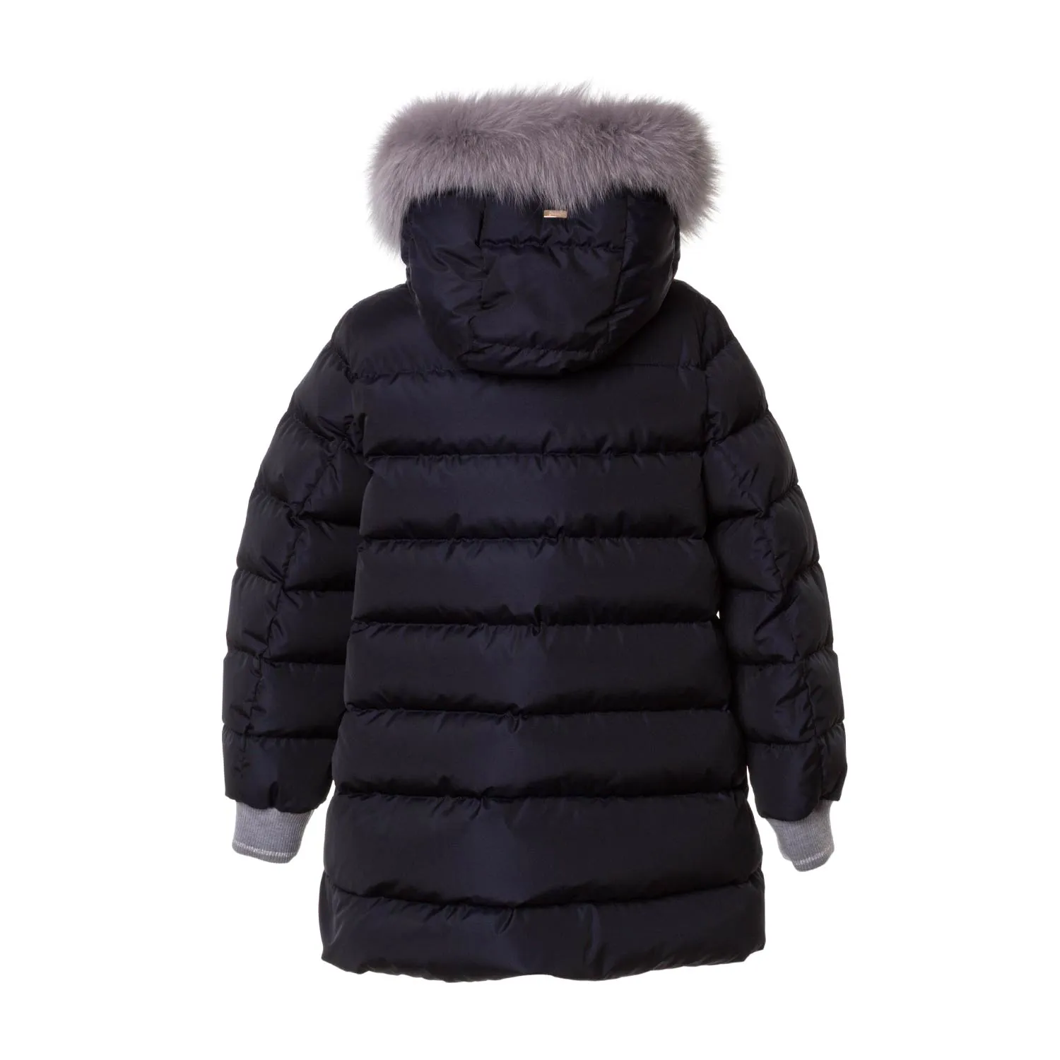 Piumino Nero Con Pelliccia Girl