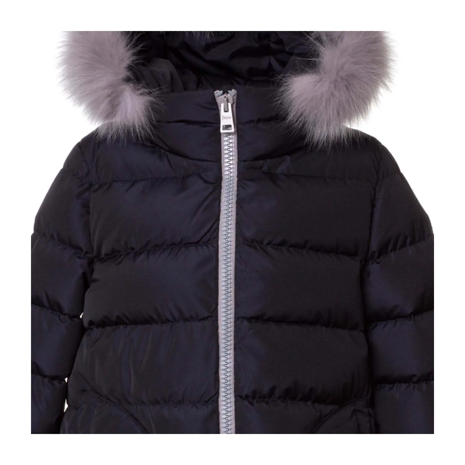 Piumino Nero Con Pelliccia Girl