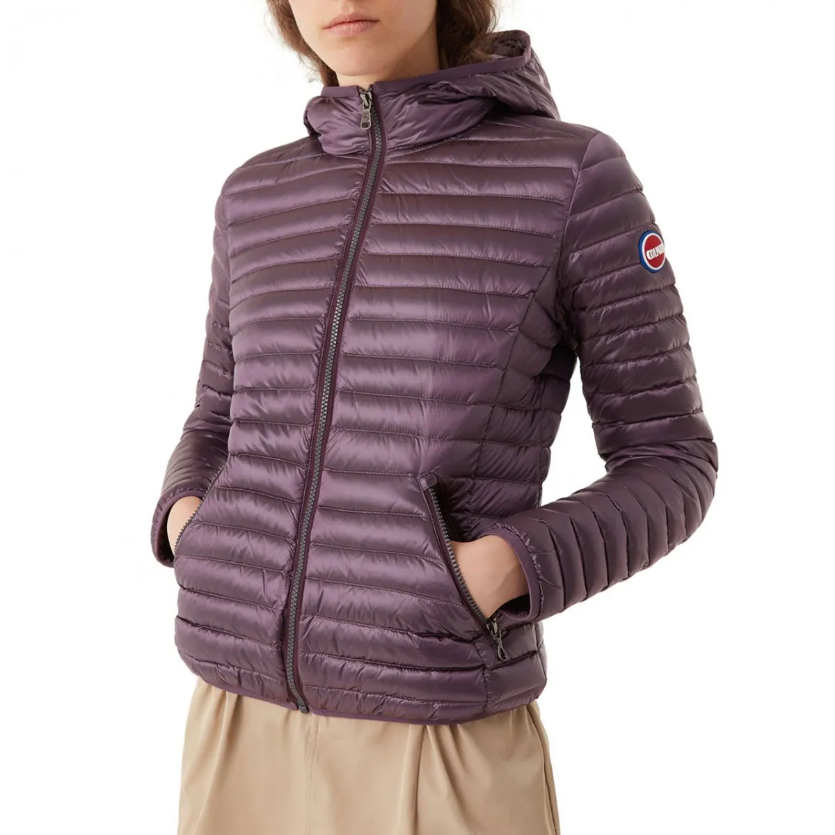 Piumino Slim Effetto Cangiante, Viola