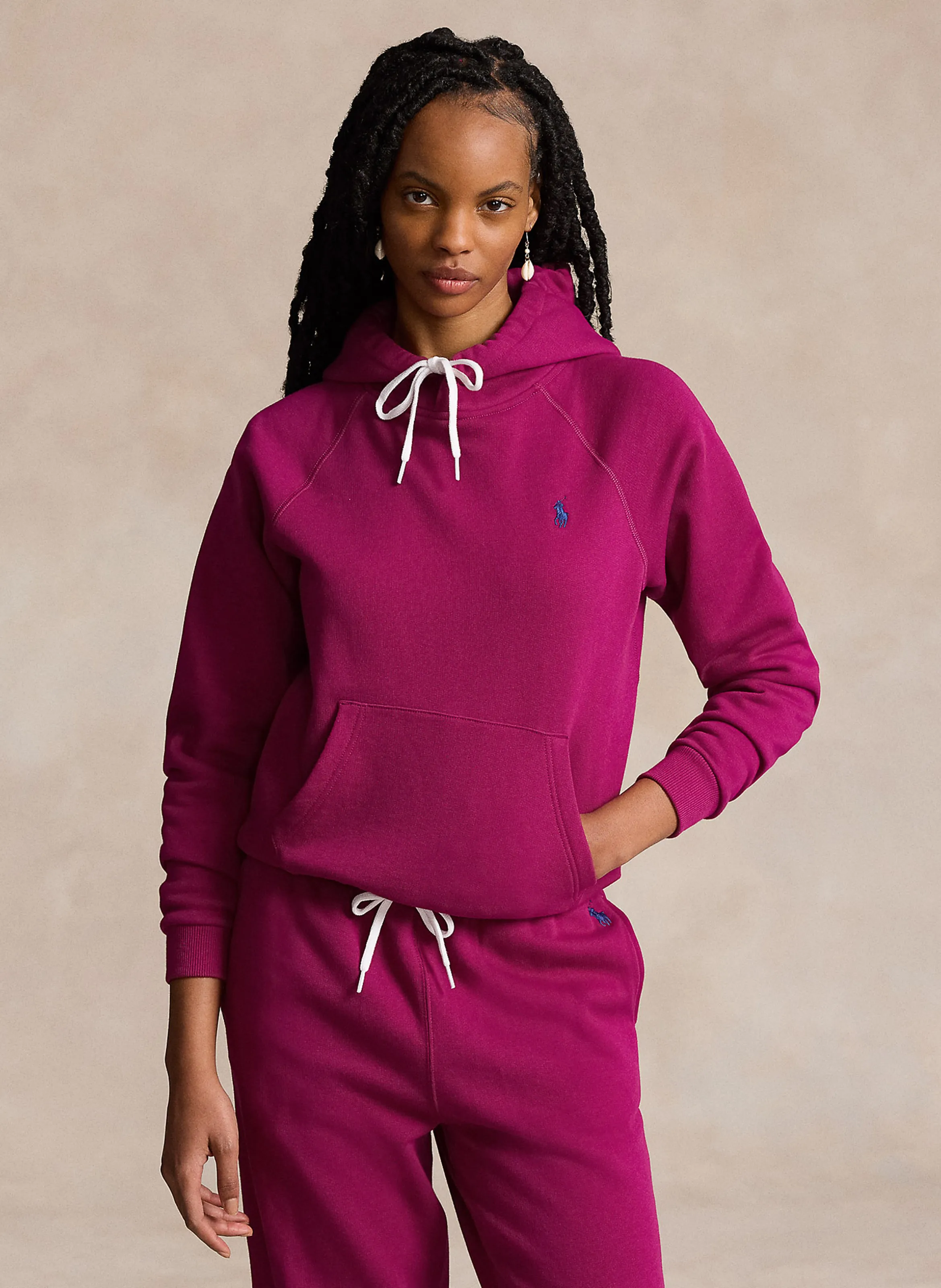  POLO RALPH LAUREN   Felpa con cappuccio dritta in misto cotone | Rosa