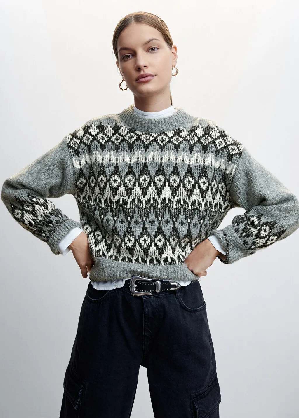 Pullover lurex greche