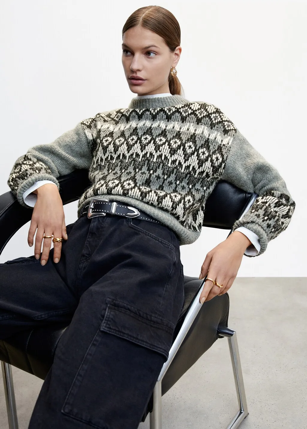 Pullover lurex greche