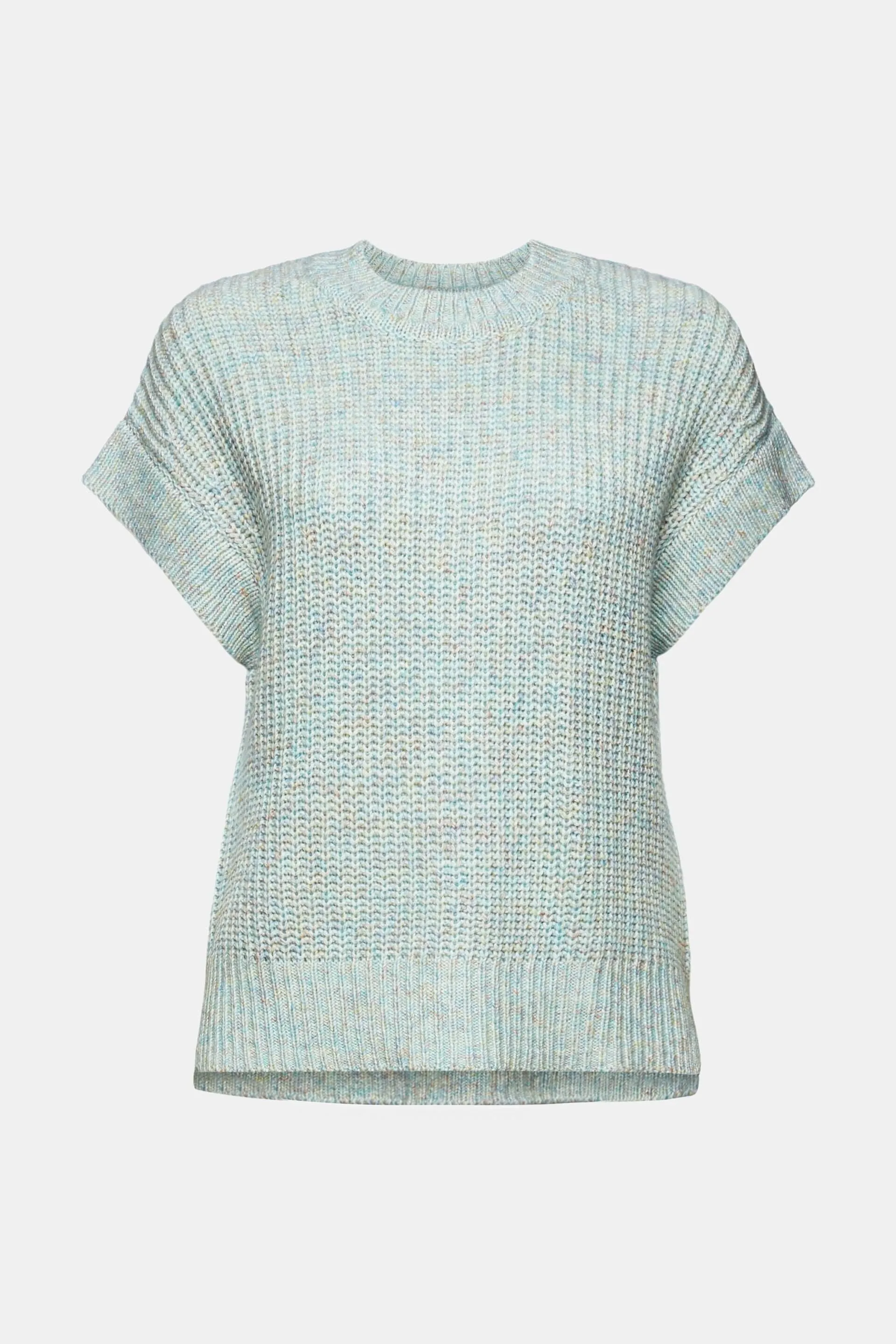Pullover senza maniche in maglia a coste