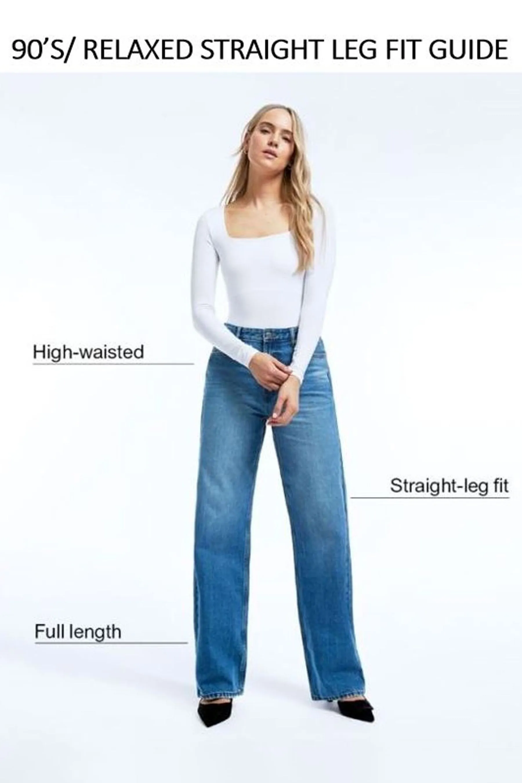 River Island - Jeans comoda e dritta a vita alta