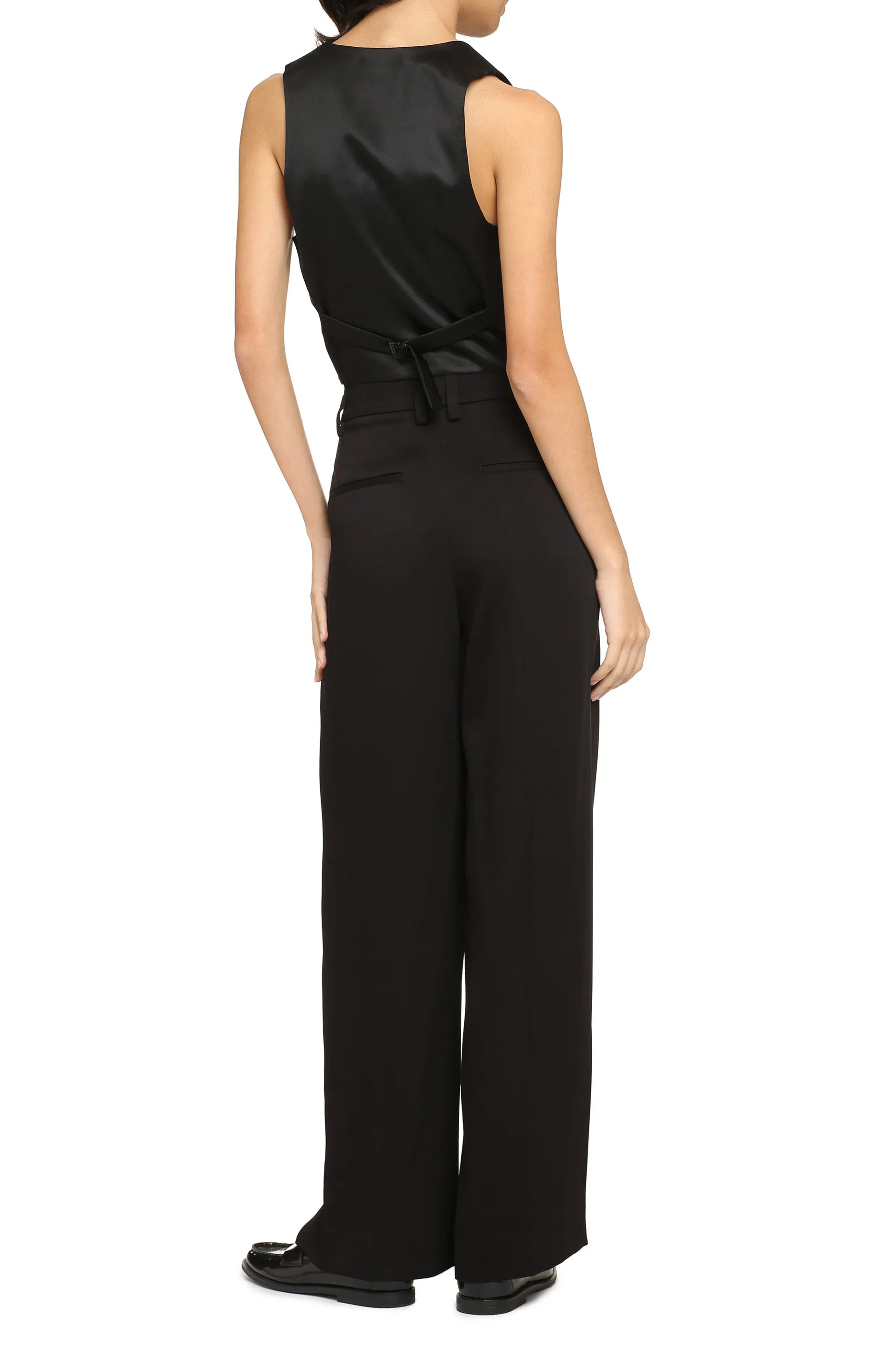Saint Laurent Gilet monopetto in lana vergine