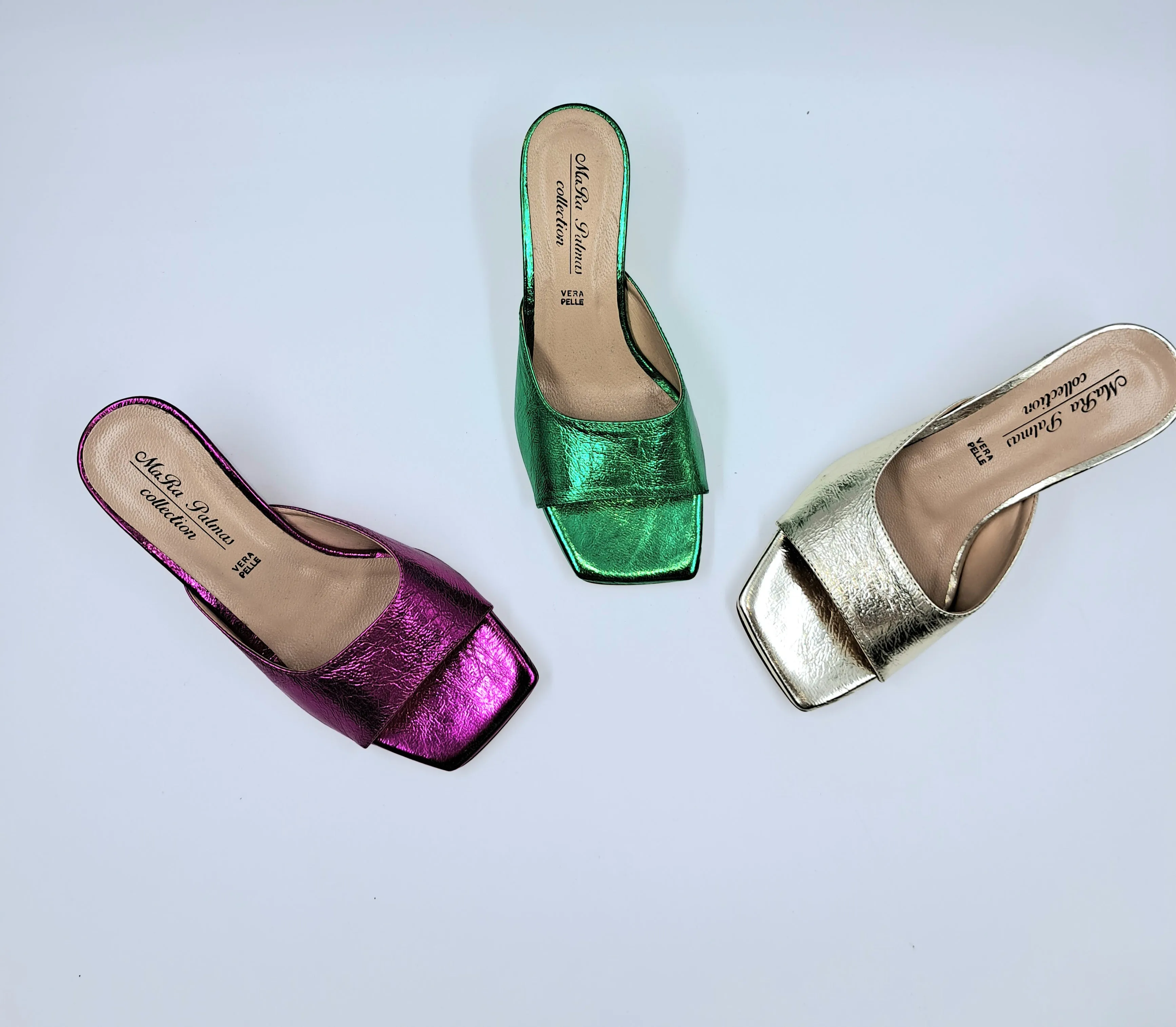 SANDALI METALLIZZATI VERDE