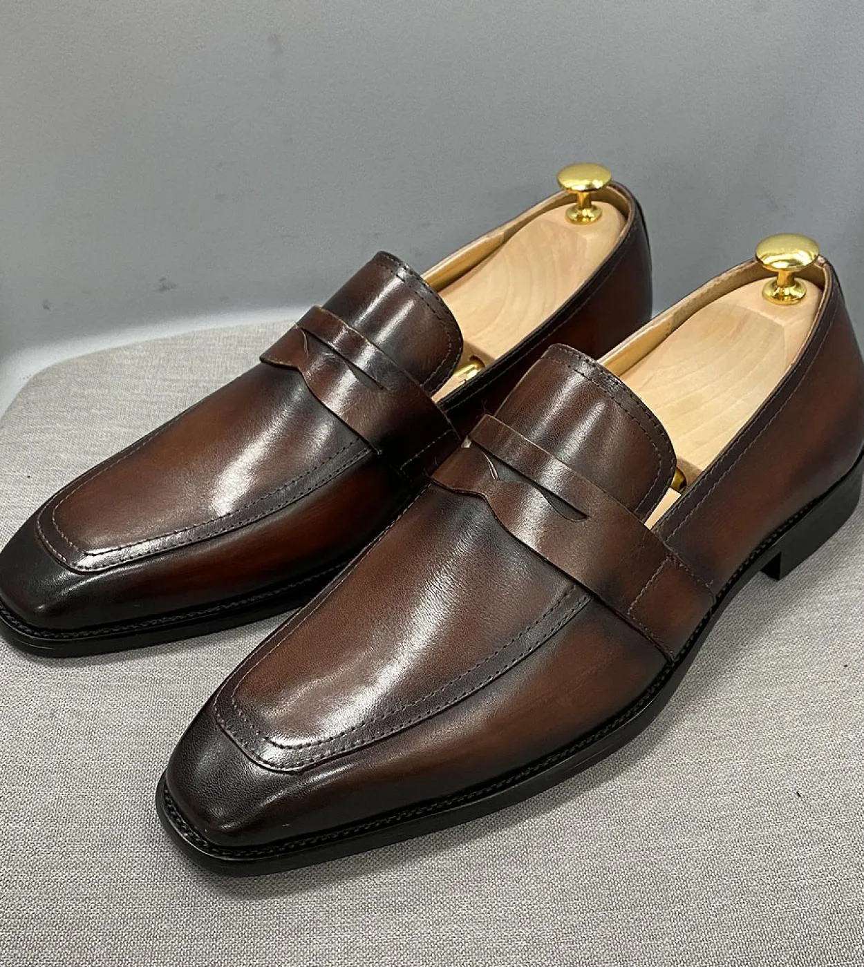 Scarpe da uomo Mocassini in vera pelle Scarpe da uomo in pelle Mocassini italiani Taglia 6 13