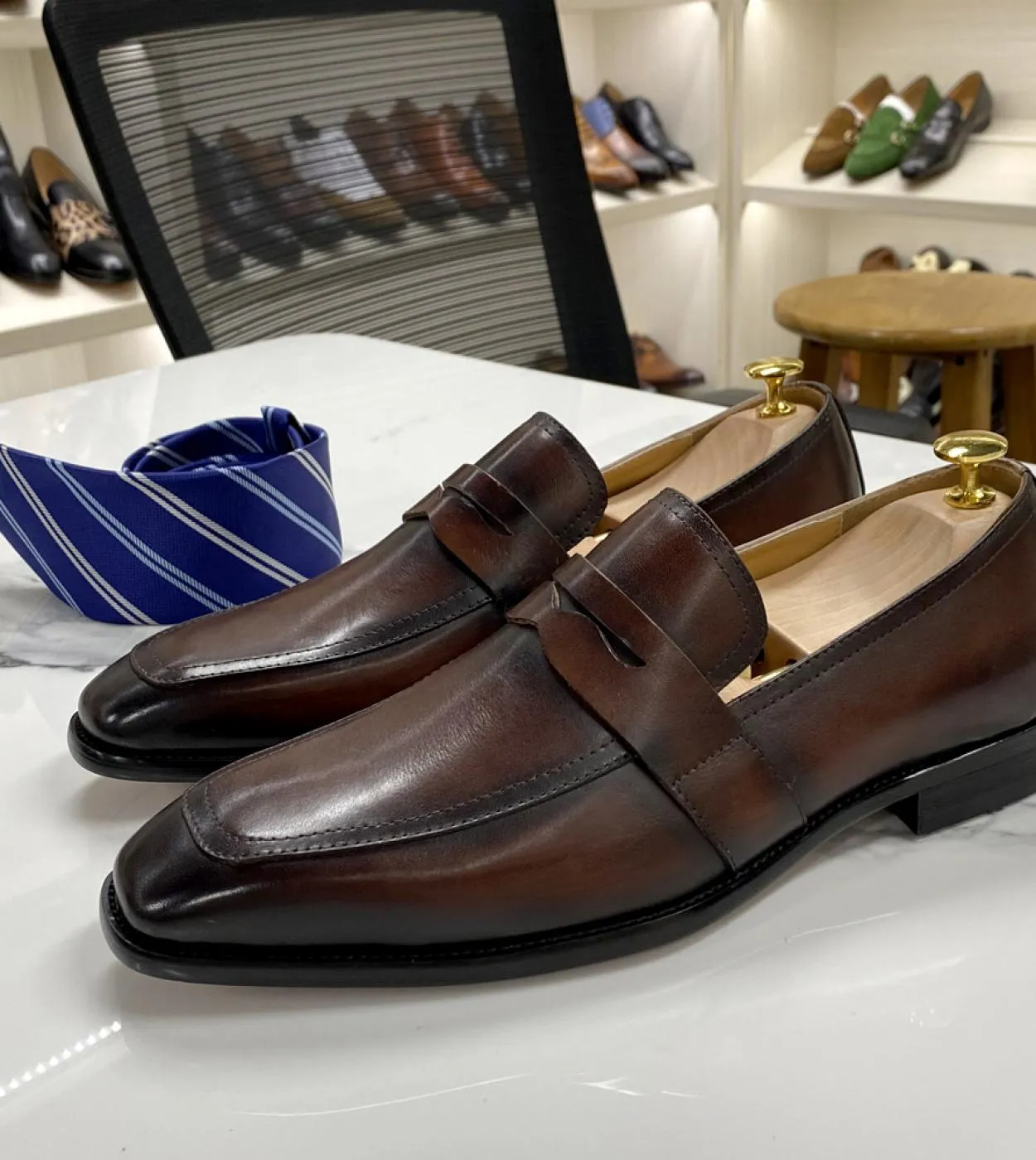 Scarpe da uomo Mocassini in vera pelle Scarpe da uomo in pelle Mocassini italiani Taglia 6 13