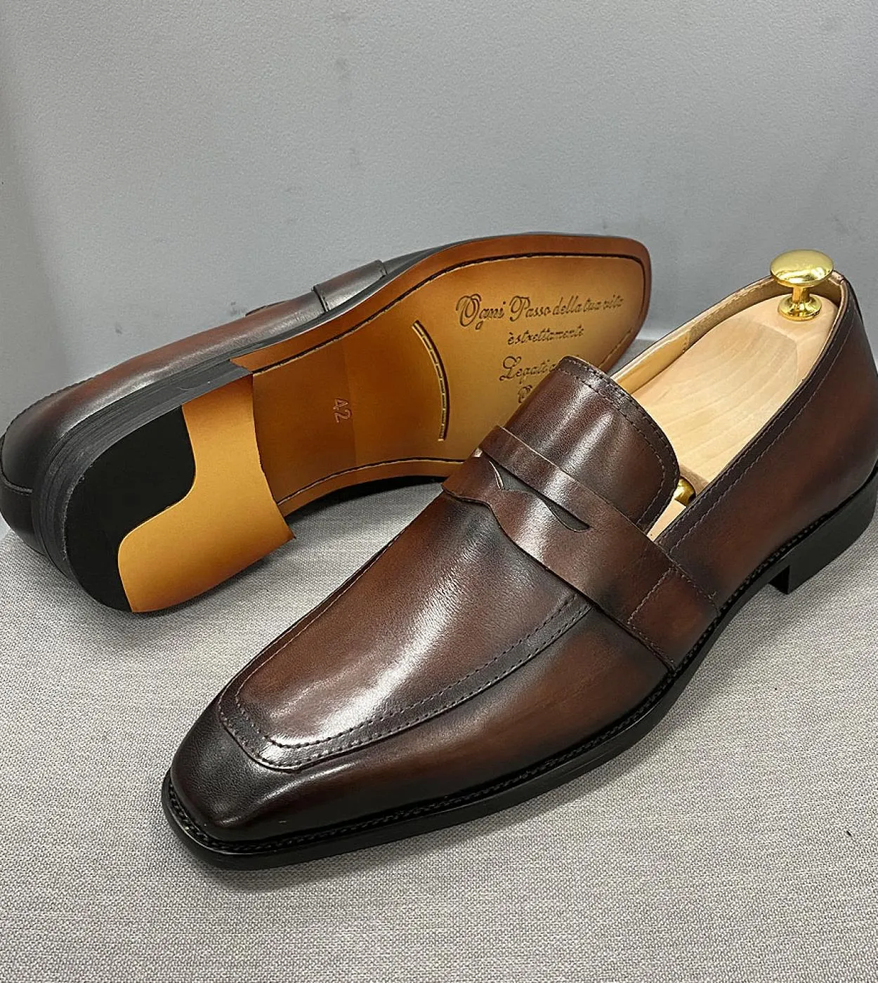 Scarpe da uomo Mocassini in vera pelle Scarpe da uomo in pelle Mocassini italiani Taglia 6 13