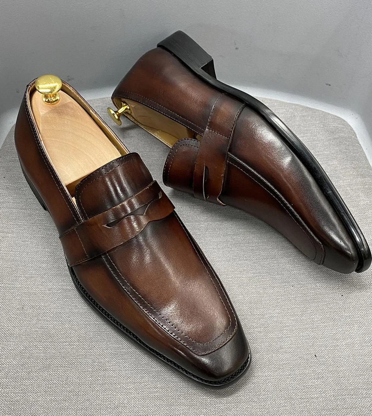 Scarpe da uomo Mocassini in vera pelle Scarpe da uomo in pelle Mocassini italiani Taglia 6 13