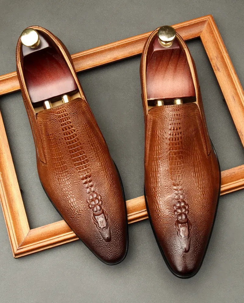 Scarpe Oxford da uomo Scarpe formali in pelle kaki nere Scarpe formali da lavoro antiscivolo