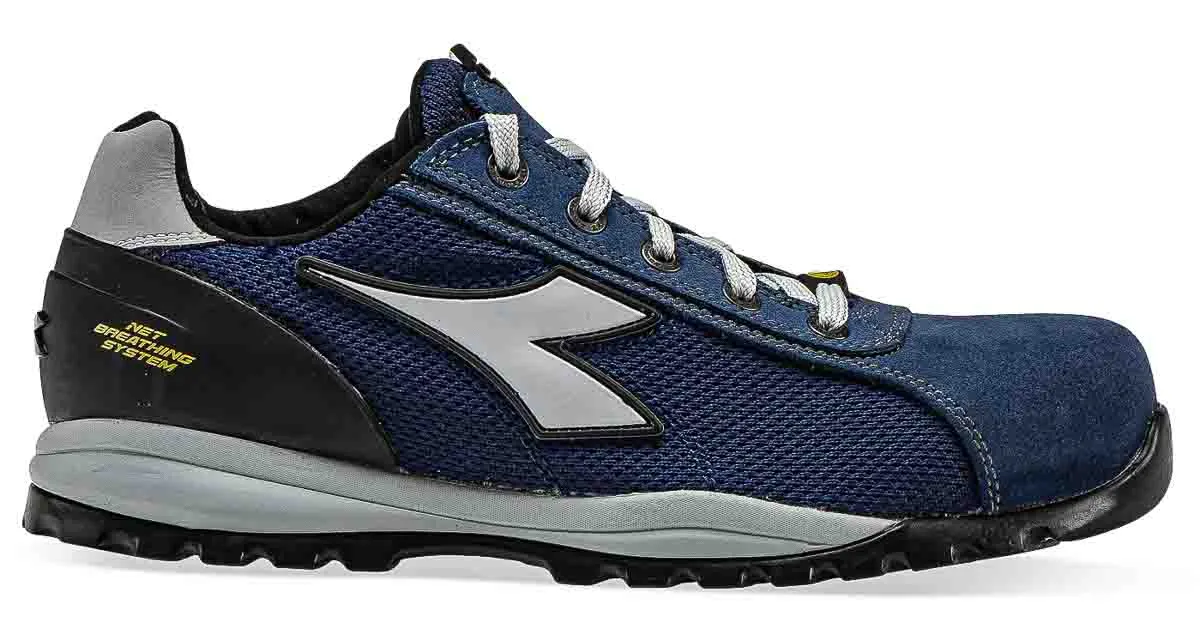 Scarpe sportive antinfortunistiche S1P Diadora Utility GLOVE NET LOW, Uomo tg. 45, col. Blu, resistenti all'acqua, con
