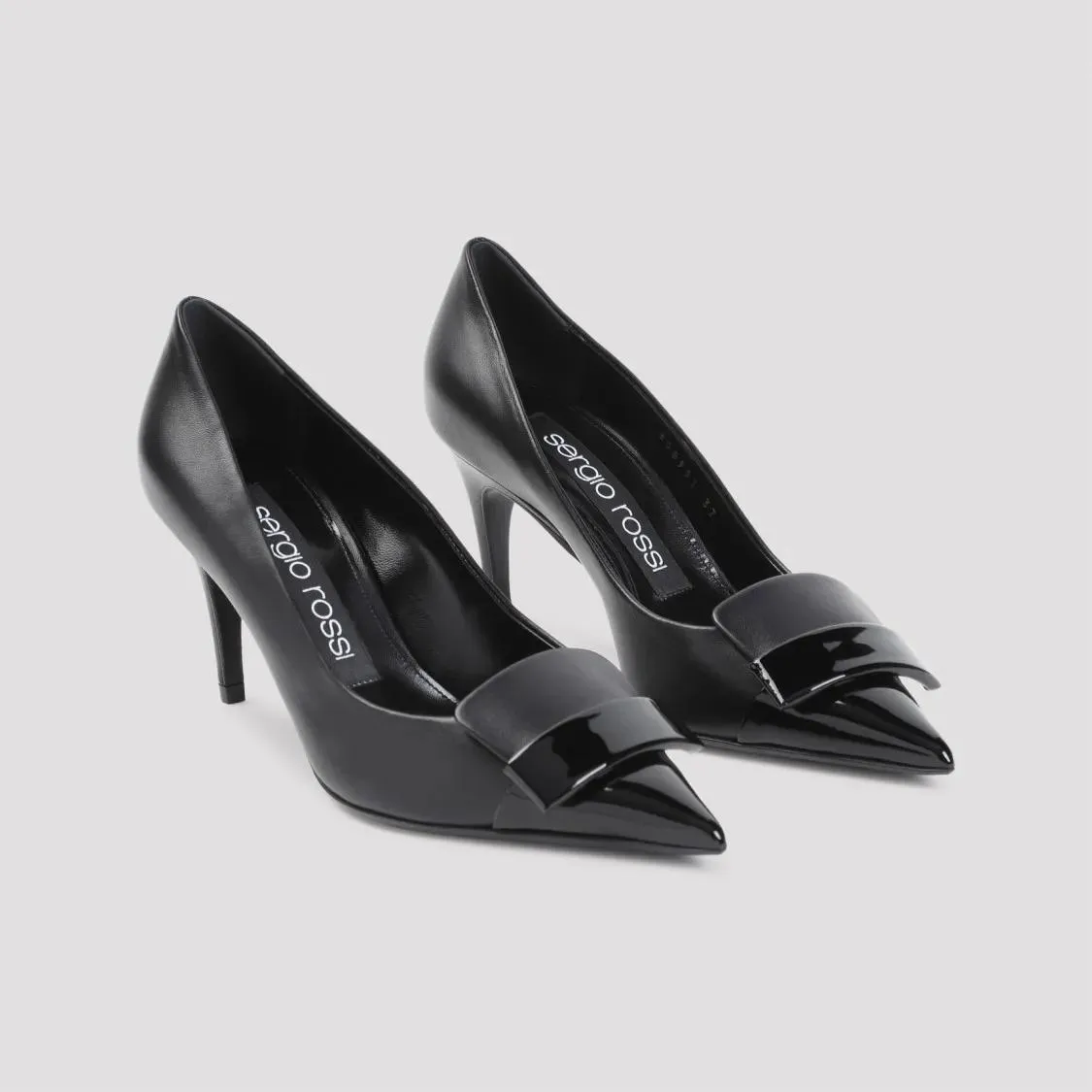 sergio rossi Black Nappa Leather 75 Pump Black 
