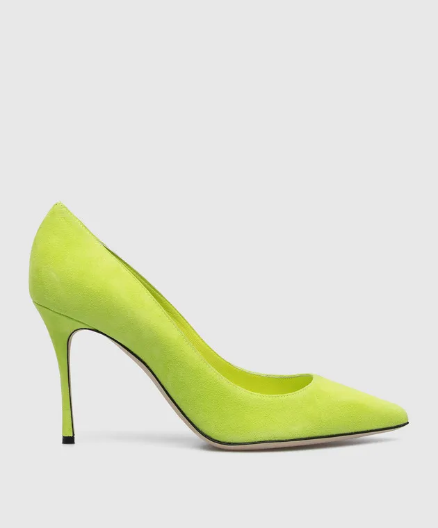 Sergio Rossi Décolleté Godiva in pelle scamosciata verde neon A43843MCAZ01