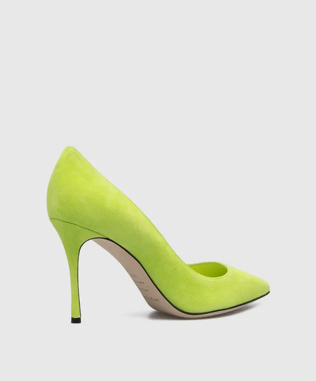 Sergio Rossi Décolleté Godiva in pelle scamosciata verde neon A43843MCAZ01