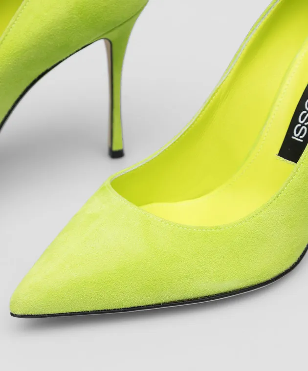 Sergio Rossi Décolleté Godiva in pelle scamosciata verde neon A43843MCAZ01