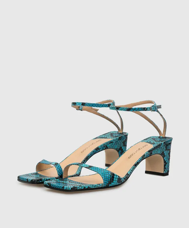 Sergio Rossi Sandali in pelle blu 
