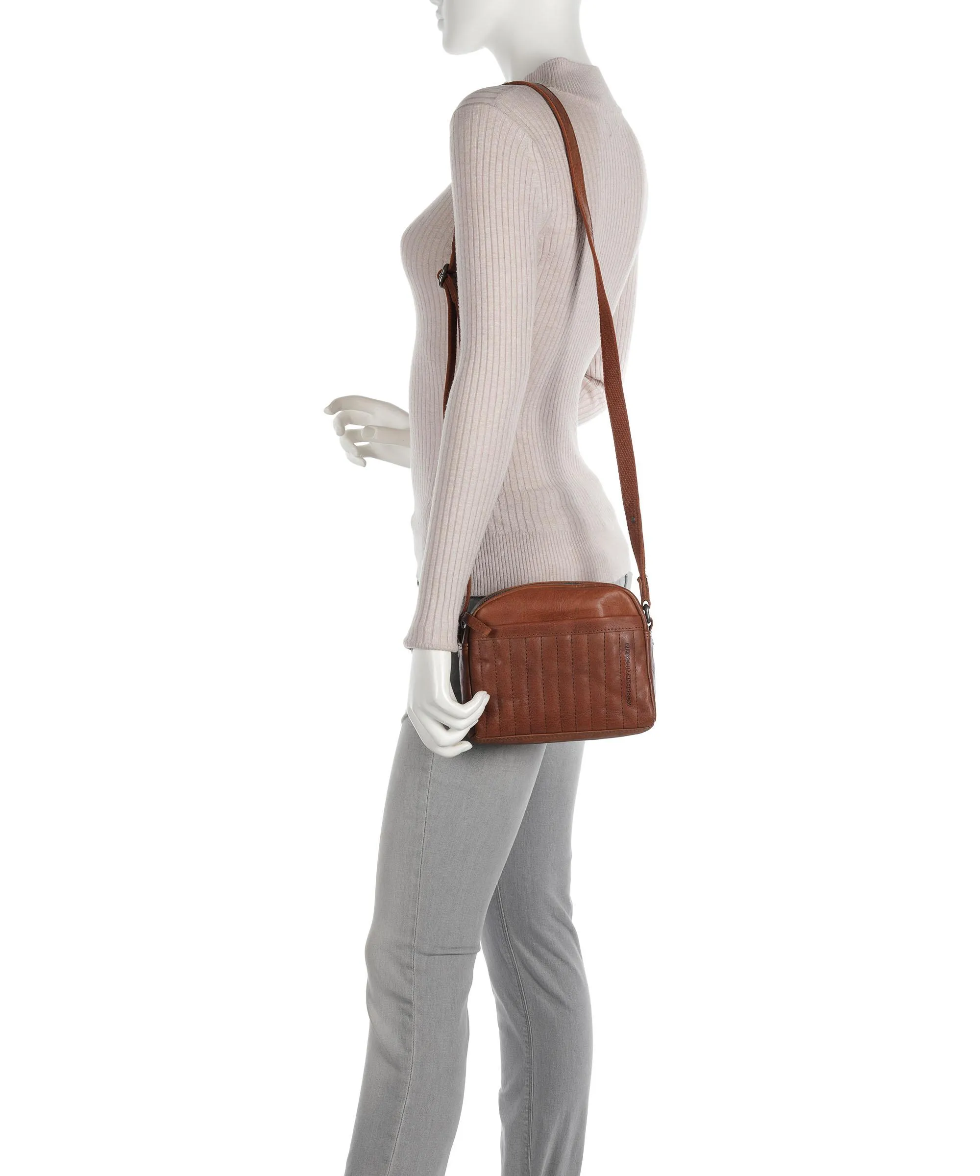  Spikes & Sparrow Bronco Borsa a tracolla pelle di bufalo cognac  