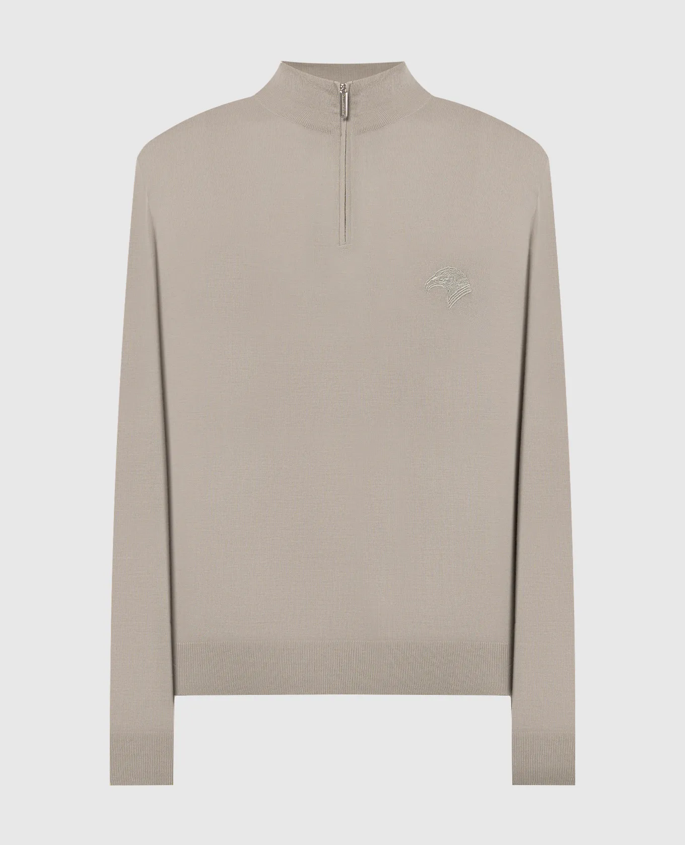 Stefano Ricci Maglia grigia in lana con ricamo logo K303071L01F24345