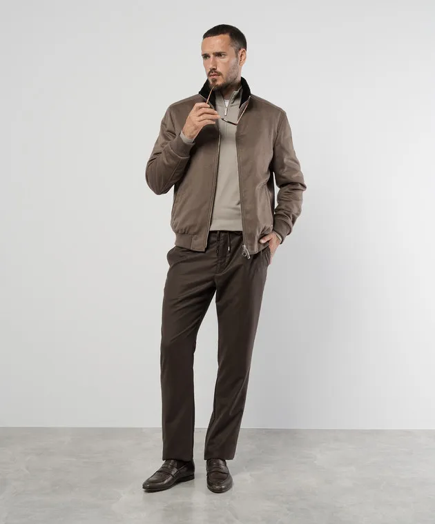 Stefano Ricci Maglia grigia in lana con ricamo logo K303071L01F24345