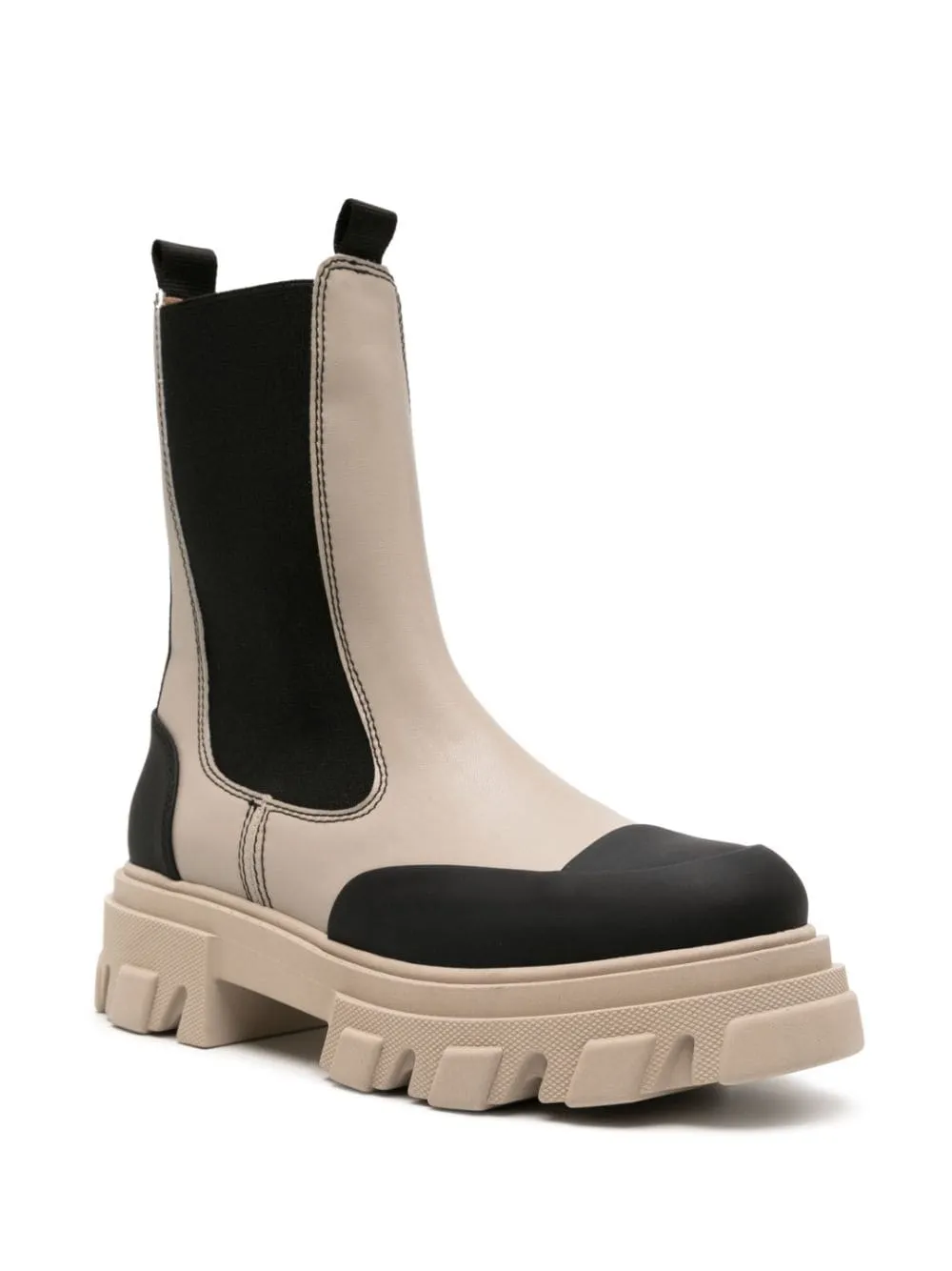 Stivaletti chelsea in nero e beige - donna