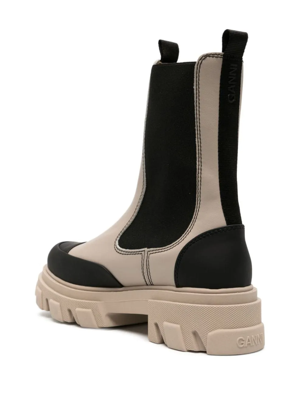 Stivaletti chelsea in nero e beige - donna