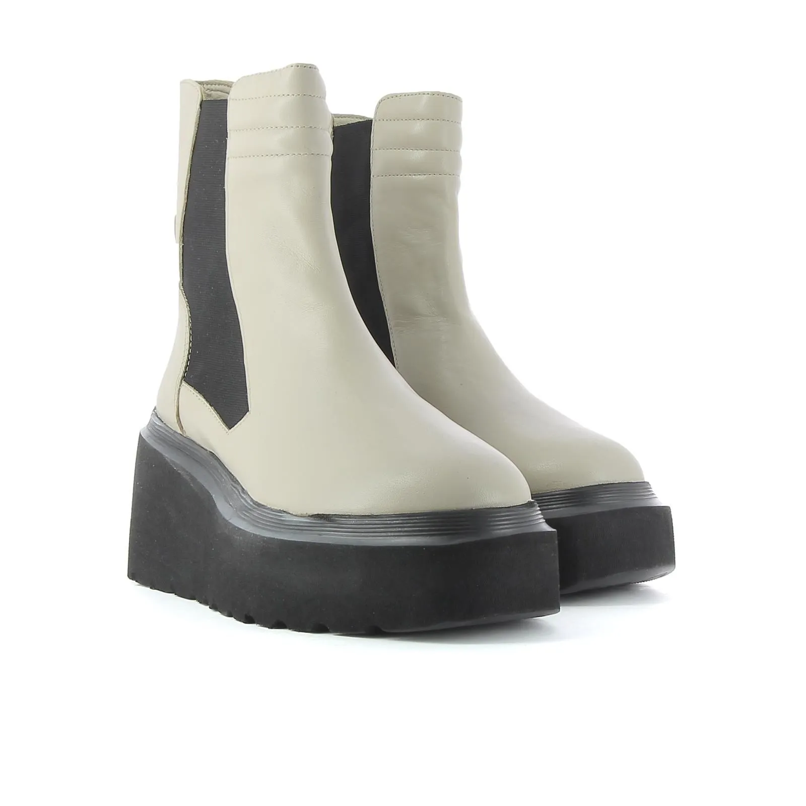 Stivaletti chelsea in pelle neri con platform
