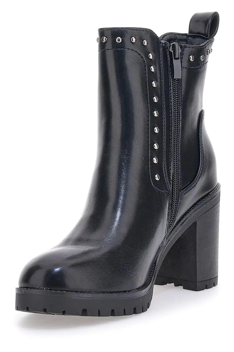 Stivaletti Chelsea Neri Con Tacco Cafe' Cost 52773